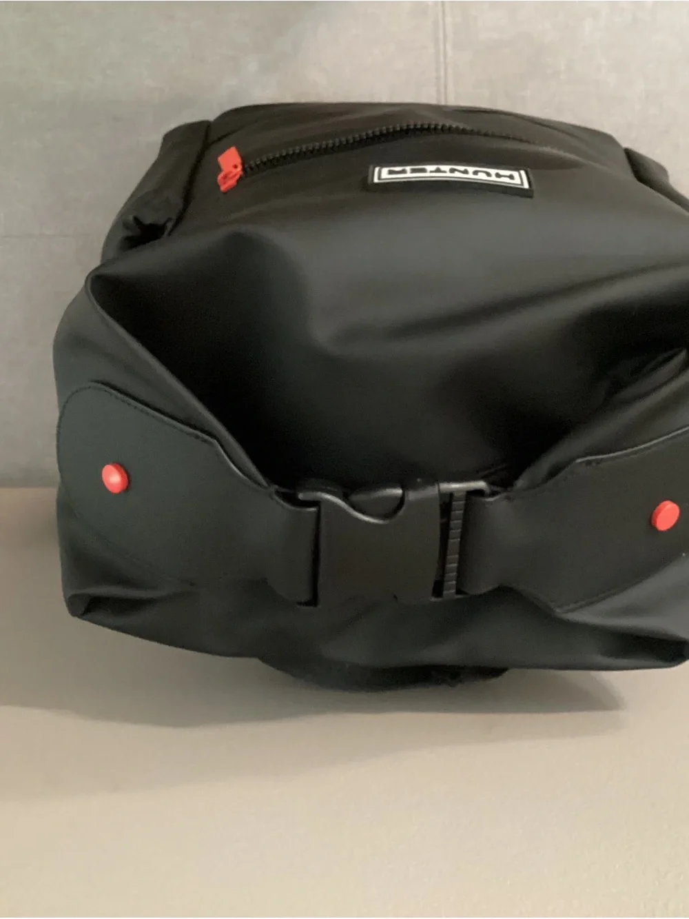 Hunter Black Men's Backpack with Red Accents